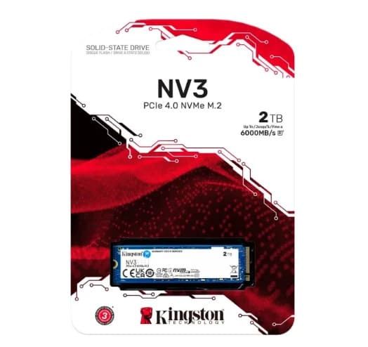 SSD накопичувач 2TB M.2 NVMe Kingston NV3 M.2 2280 PCIe Gen4.0 x4 (SNV3S/2000G)