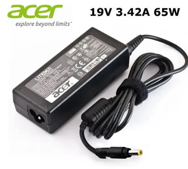5.51.7 mm =Acer= (61500 19_5.5_1.7) 19V 3.42A 65W, Acer Black  Без кабеля
