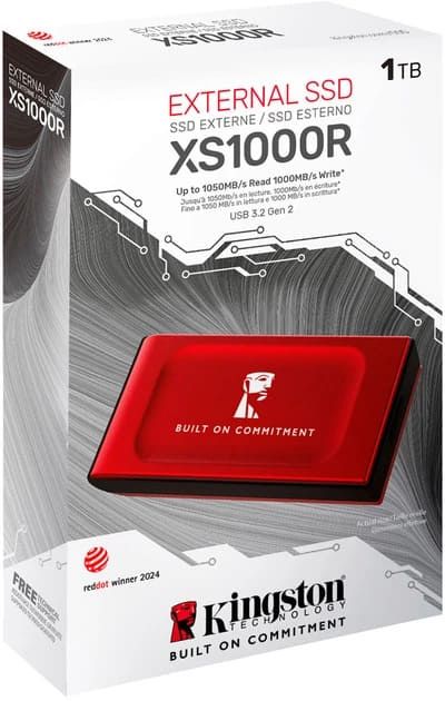 SSD Kingston 1TB М2 USB 3.2 Gen2 XS1000 BoC Red (SXS1000R/1000GA)