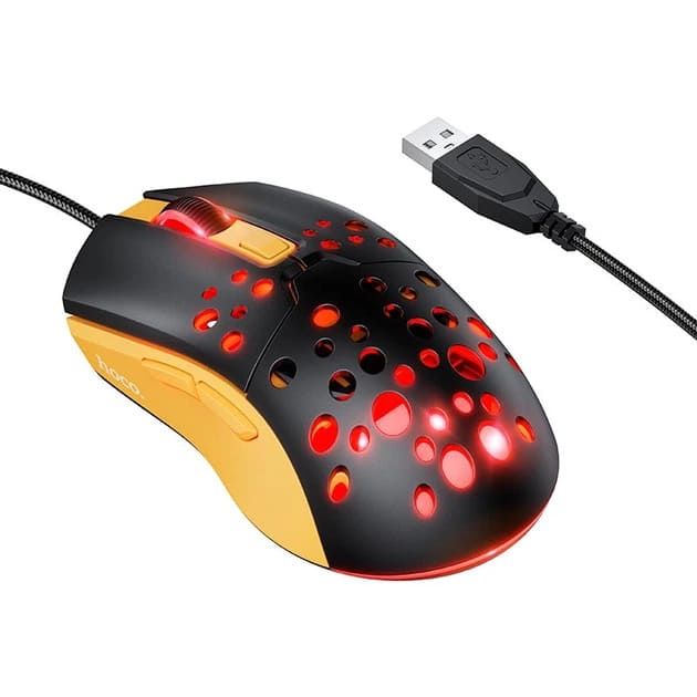 Маніпуляторна миша HOCO GM51 Sky lumonius gaming wired mouse black/yelow