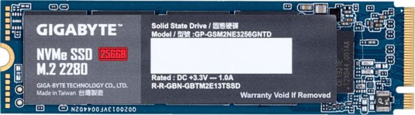 SSD диск Gigabyte 256GB M.2 2280 NVMe PCIe 3.0 x4 NAND TLC (GP-GSM2NE3256GNTD)