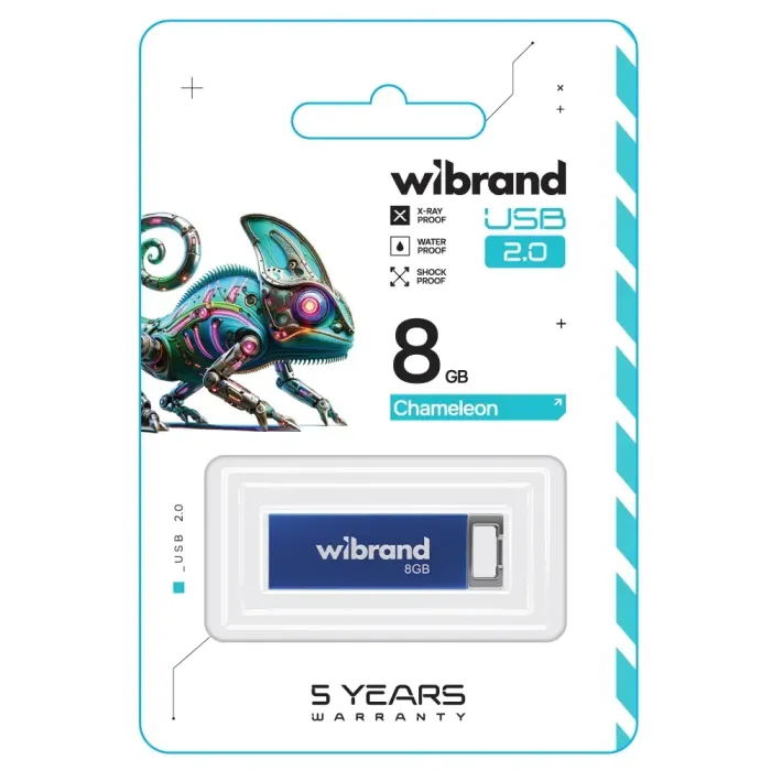Флеш пам'ять USB Wibrand Chameleon 8GB USB 2.0 Blue (WI2.0/CH8U6R)