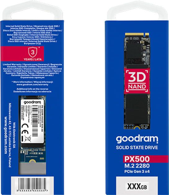 SSD-накопичувач 512GB Goodram  PX500 M.2 2280 PCIe 3.0 x4 NVMe 3D TLC (SSDPR-PX500-512-80-G3)