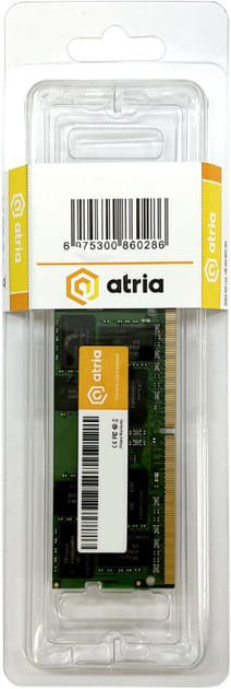 Оперативна пам'ять ATRIA SODIMM DDR4-3200 16384MB PC4-25600 (UAT43200CL22SK1/16)