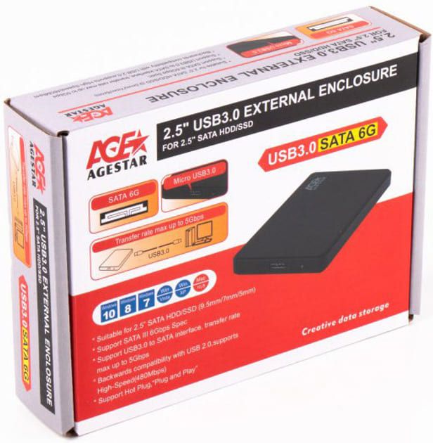Кишеня для жорстких дисків Agestar (3UB2P2) для 2.5" SATA USB 3.0 Black