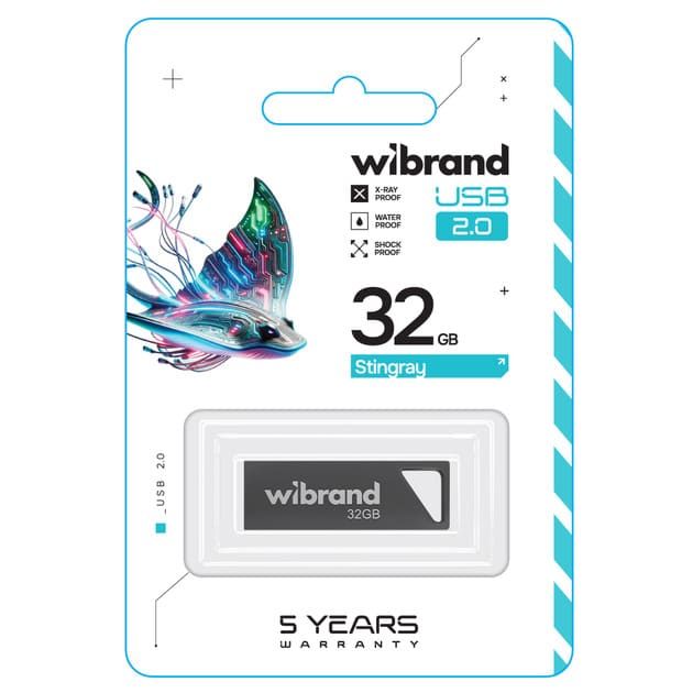 Флеш-накопичувач Wibrand USB 2.0 Stingray 32Gb Grey (WI2.0/ST32U5G)
