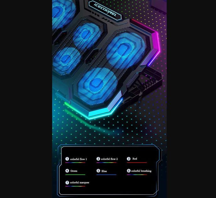 Подставка под ноутбук IceCoorel RGB (N6)