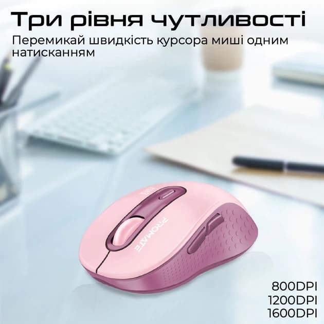 Мишка бездротова Promate Ken Pink (ken.pink) 