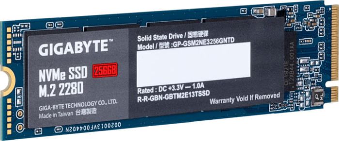 SSD диск Gigabyte 256GB M.2 2280 NVMe PCIe 3.0 x4 NAND TLC (GP-GSM2NE3256GNTD)