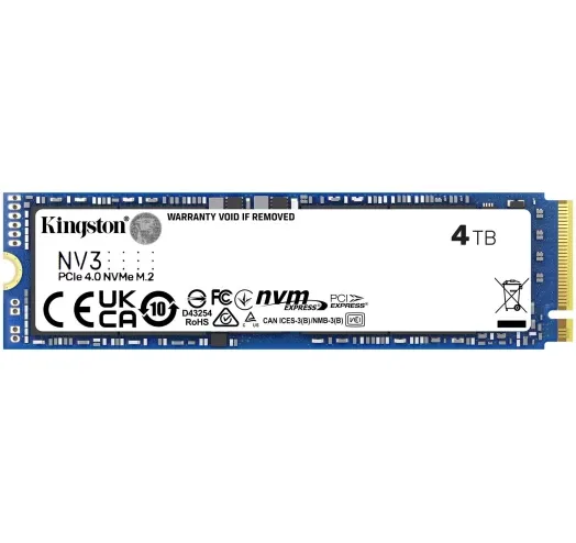 SSD-накопичувач  Kingston NV3 2280 PCIe 4.0 x4 NVMe 4TB (SNV3S/4000G)