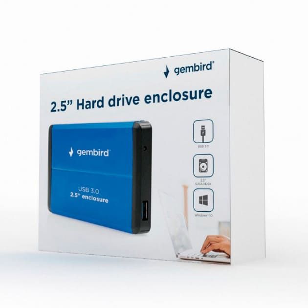 Кишеня для жорстких дисків Gembird (EE2-U3S-2-B) для 2.5" SATA USB 3.0 Blue