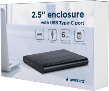 Кишеня для жорстких дисків Gembird (EE2-U3S-6) для 2.5" SATA USB 3.1 Black