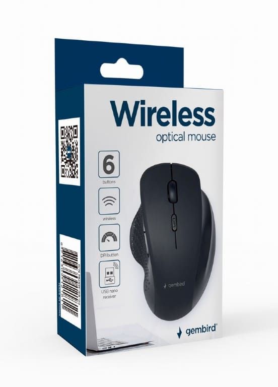 Мишка бездротова GEMBIRD MUSW-6B-02 Black/Grey USB