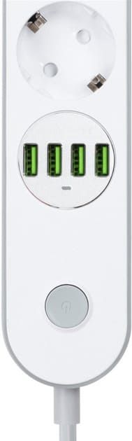 Фильтр СolorWay 4 розетки/4USB White 2M