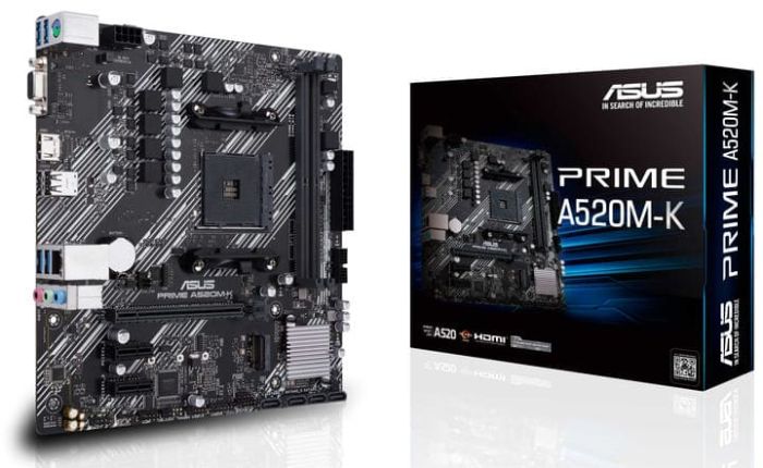 Материнська плата Asus Prime A520M-K (sAM4, AMD A520, PCI-Ex16)
