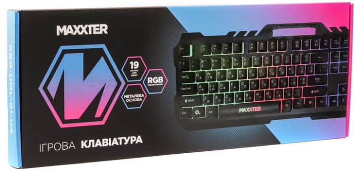 Клавіатура Maxxter KBG-UML-01-UA, USB, RGB Black