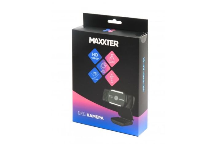 Веб-камера Maxxter USB 2.0, FullHD 1920x1080 Black