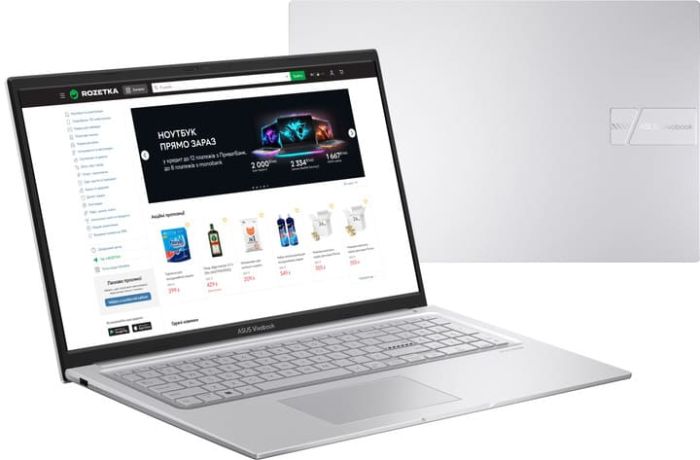 Ноутбук ASUS Vivobook 17 X1704VA-AU665 (90NB10V1-M00SP0) (17.3" (1920x1080),Intel U300,8GB,SSD:512GB,Intel UHD Graphics Xe G4 48EUs,без ОС,2,1 kg,Silver)