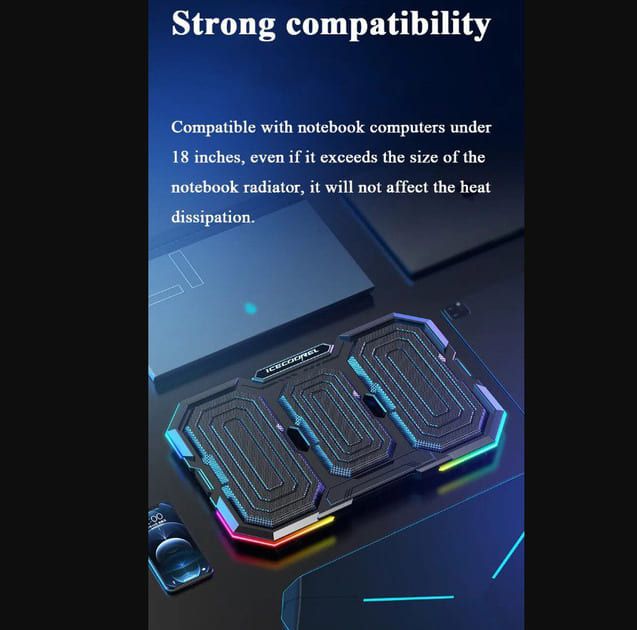 Подставка под ноутбук IceCoorel RGB (N6)