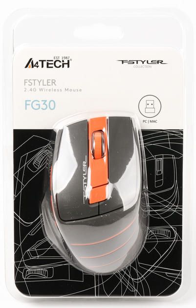 Мишка бездротова A4-Tech Fstyler FG30 Orange