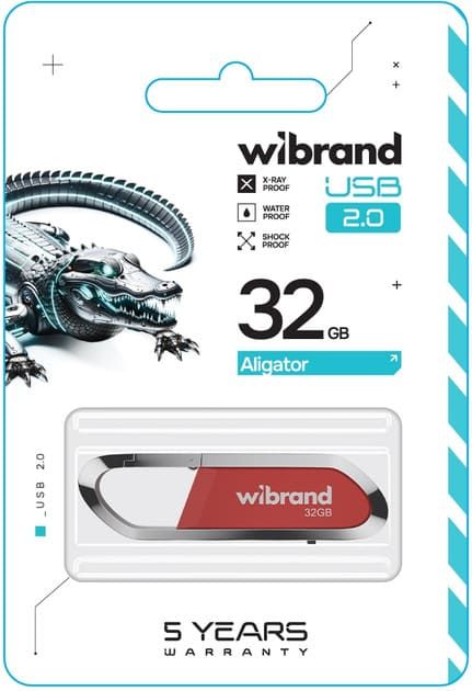 Флеш пам'ять USB Wibrand Aligator 32GB USB 2.0 Red (WI2.0/AL32U7DR)