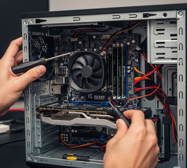 Ремонт комп'ютерів: Заміна компонентів, усунення апаратних несправностей (вартість запчастин оплачується окремо)