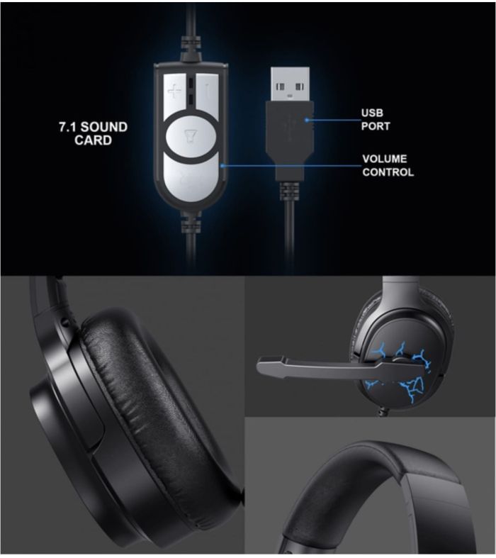Ігрові навушники з мікрофоном Havit HV-H213 UPlug USB 7/1