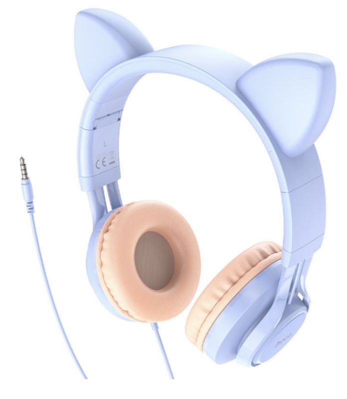 HOCO W36 Dream Blue (накладні закриті, дротові 3.5 mm mini-jack, мікрофон , довжина кабеля: 1.2 m, 165 g)