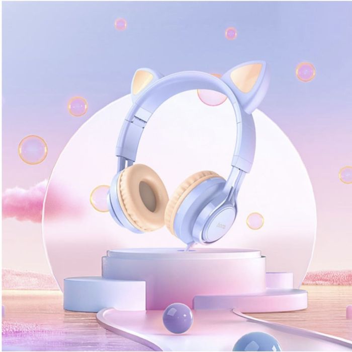 HOCO W36 Dream Blue (накладні закриті, дротові 3.5 mm mini-jack, мікрофон , довжина кабеля: 1.2 m, 165 g)
