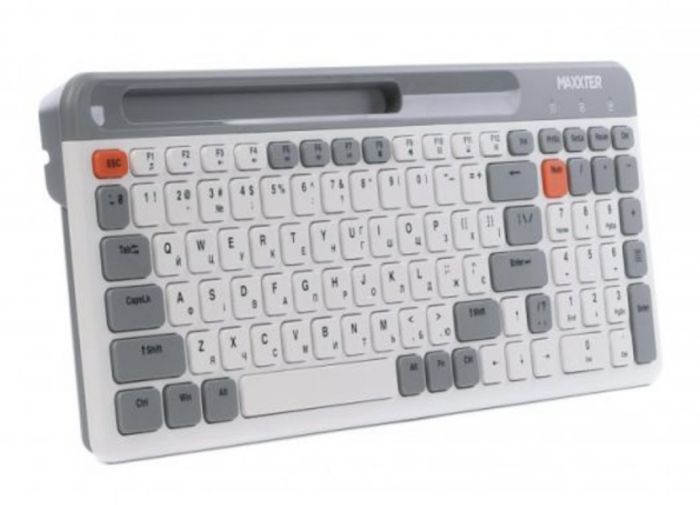 Клавіатура бездротова Maxxter KBW-02G-UA White/Grey
